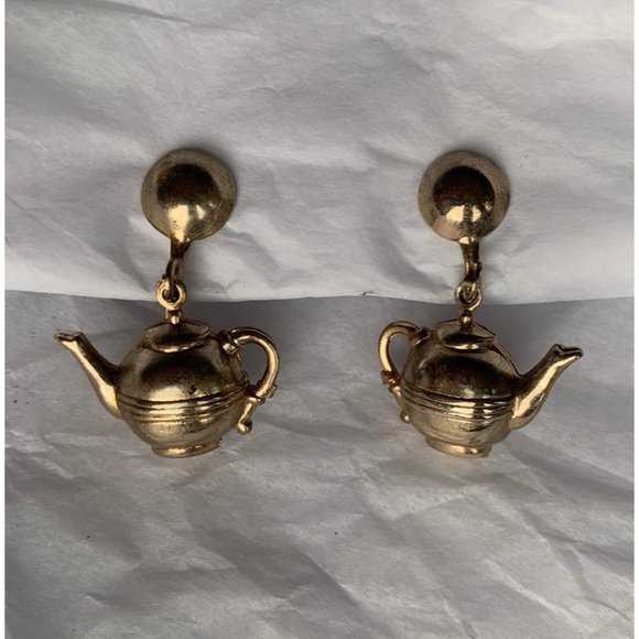 Jewelry Vintage Teapot Dangle Earrings Tea Pot Kettle Teakettle Screwback Party Poshmark